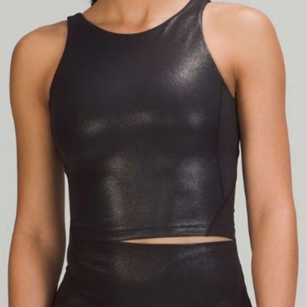 Lululemon Align High-Neck Tank Top, Radiate Foil Print Black, Size 4